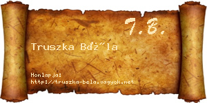 Truszka Béla névjegykártya